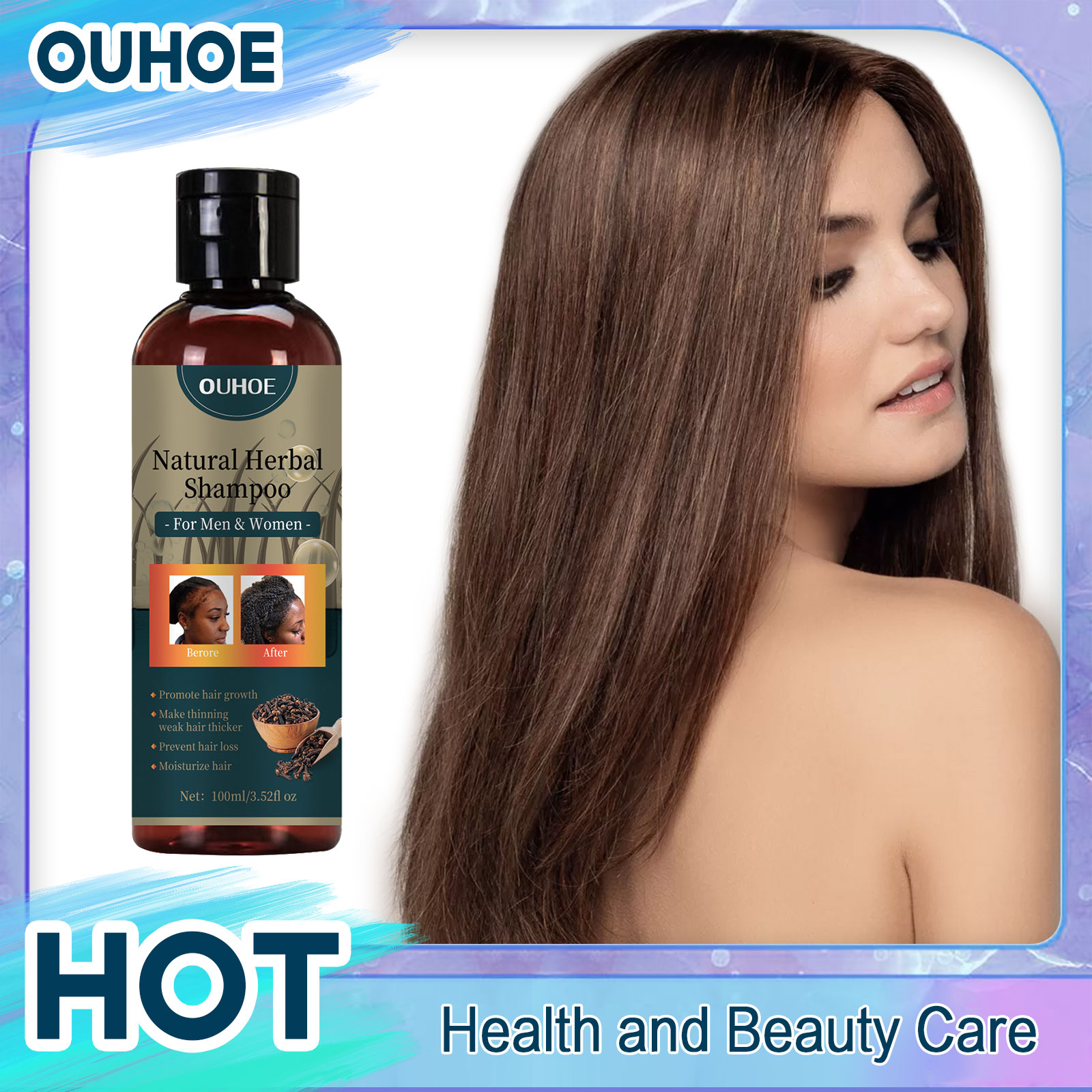 Hair Care Dandruff - OUHOE Shampoo para crescimento capilar, anti-caspa,